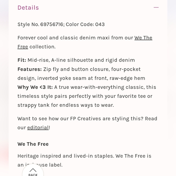 We The Free Come As You Are Denim Jean Maxi Skirt NWT - Picture 16 of 16